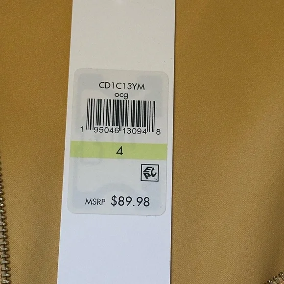 Calvin Klein Mustard Yellow Sheath Dress Size 4 | Flutter Sleeve - Picture 8 of 9